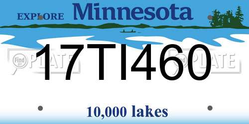 17TI460 Minnesota License Plate