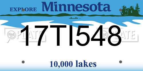 17TI548 Minnesota License Plate