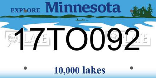 17TO092 Minnesota License Plate