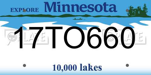 17TO660 Minnesota License Plate