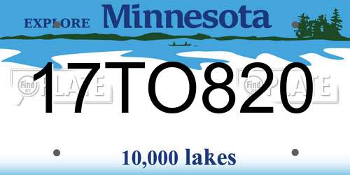 17TO820 Minnesota License Plate