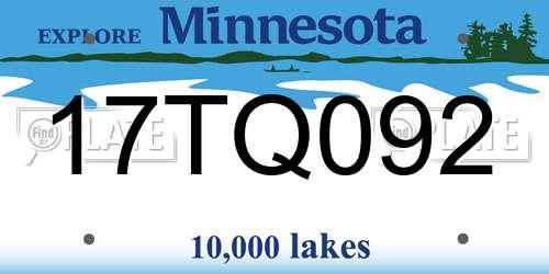 17TQ092 Minnesota License Plate