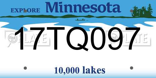 17TQ097 Minnesota License Plate
