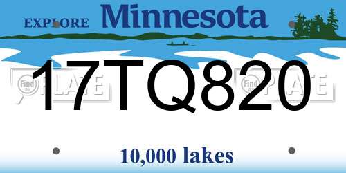 17TQ820 Minnesota License Plate