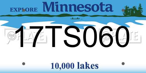 17TS060 Minnesota License Plate