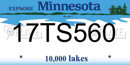 17TS560 Minnesota License Plate