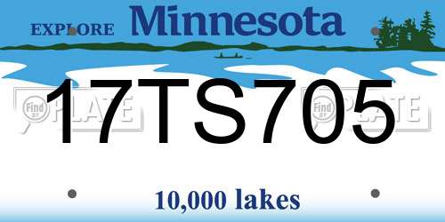 17TS705 Minnesota License Plate