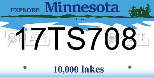 17TS708 Minnesota License Plate