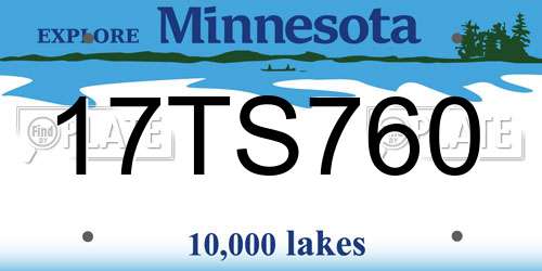 17TS760 Minnesota License Plate