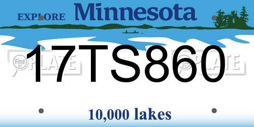 17TS860 Minnesota License Plate