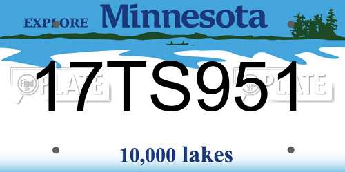 17TS951 Minnesota License Plate