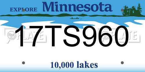 17TS960 Minnesota License Plate