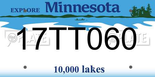 17TT060 Minnesota License Plate
