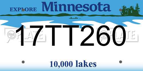 17TT260 Minnesota License Plate