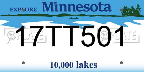 17TT501 Minnesota License Plate