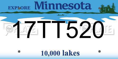 17TT520 Minnesota License Plate