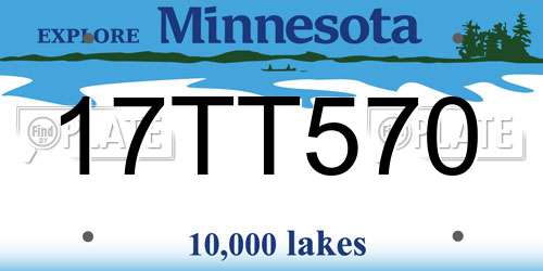 17TT570 Minnesota License Plate