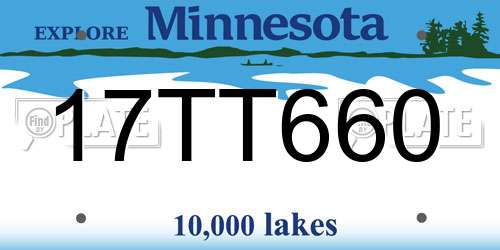 17TT660 Minnesota License Plate