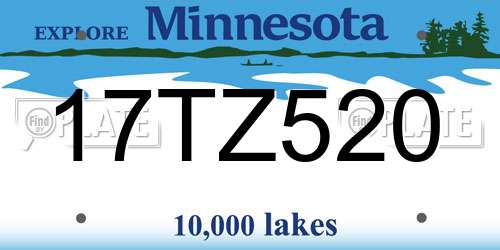 17TZ520 Minnesota License Plate