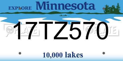 17TZ570 Minnesota License Plate