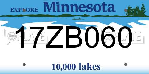 17ZB060 Minnesota License Plate