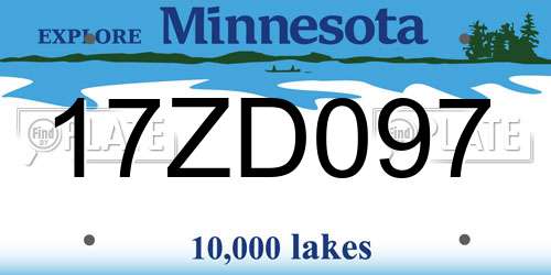17ZD097 Minnesota License Plate