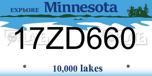 17ZD660 Minnesota License Plate