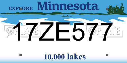 17ZE577 Minnesota License Plate