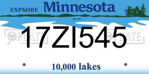 17ZI545 Minnesota License Plate