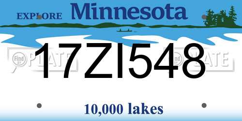 17ZI548 Minnesota License Plate