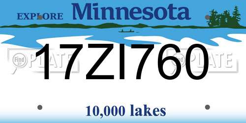 17ZI760 Minnesota License Plate
