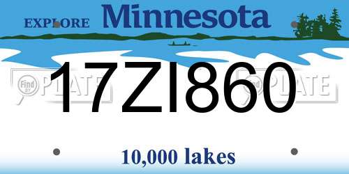 17ZI860 Minnesota License Plate