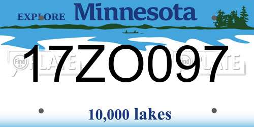 17ZO097 Minnesota License Plate