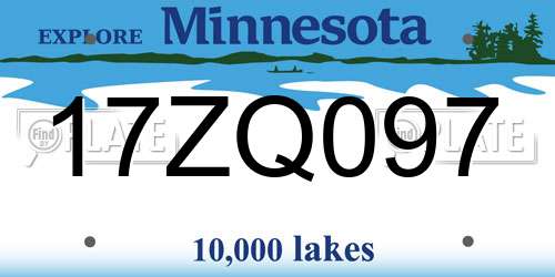 17ZQ097 Minnesota License Plate