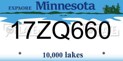 17ZQ660 Minnesota License Plate