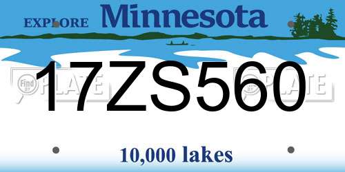 17ZS560 Minnesota License Plate
