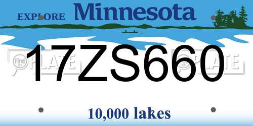 17ZS660 Minnesota License Plate