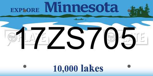 17ZS705 Minnesota License Plate