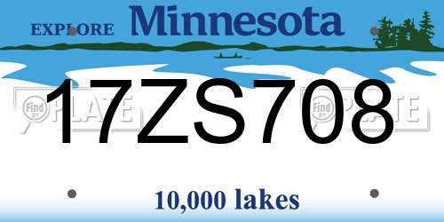 17ZS708 Minnesota License Plate