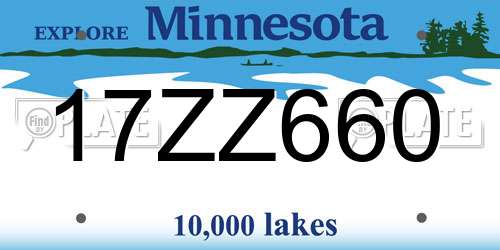 17ZZ660 Minnesota License Plate