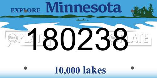 180238 Minnesota License Plate