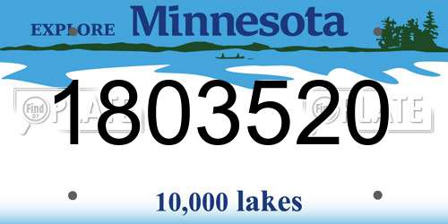 1803520 Minnesota License Plate