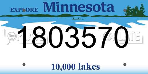 1803570 Minnesota License Plate