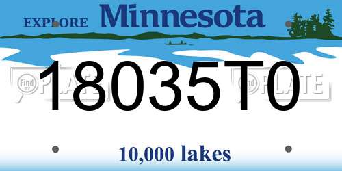 18035T0 Minnesota License Plate