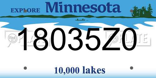 18035Z0 Minnesota License Plate