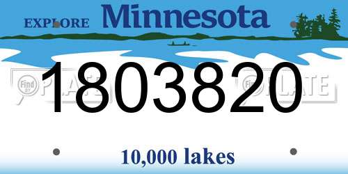 1803820 Minnesota License Plate