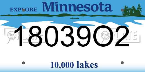 18039O2 Minnesota License Plate