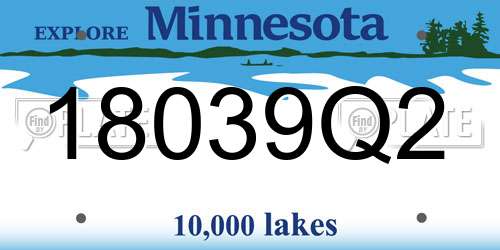 18039Q2 Minnesota License Plate