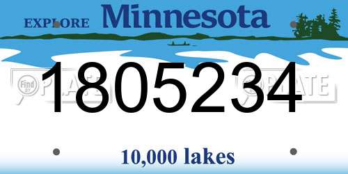 1805234 Minnesota License Plate