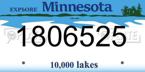 1806525 Minnesota License Plate
